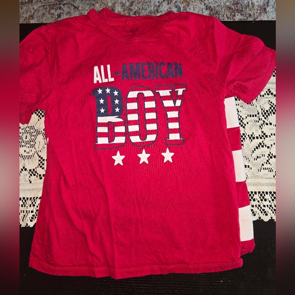 Boys american flag shirts 2 pack. Size M 7/8 - Picture 4 of 4
